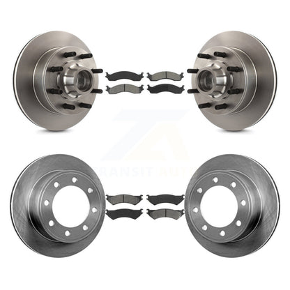 Brake Rotor Semi-Metallic Pad Front Rear Kit For Ford E-350 Super Duty Econoline