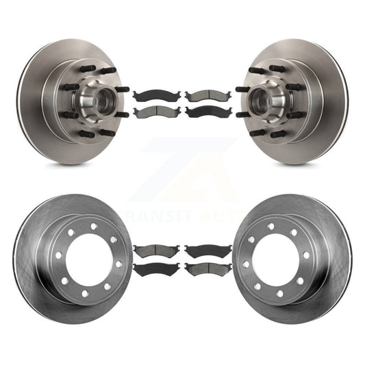 Brake Rotor Semi-Metallic Pad Front Rear Kit For Ford E-350 Super Duty Econoline