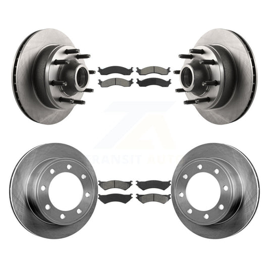 Brake Rotor And Semi-Metallic Pad Front Rear Kit For Ford E-350 Super Duty E-250