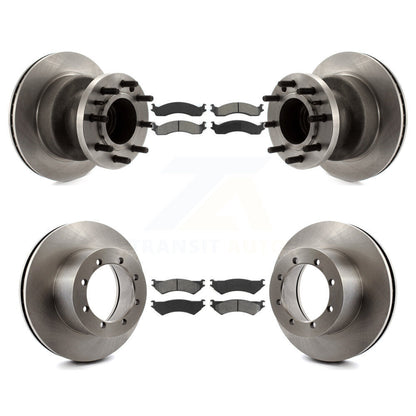 Disc Brake Rotors And Semi-Metallic Pad Front Rear Kit For Ford E-350 Super Duty