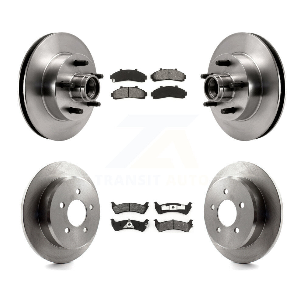 Disc Brake Rotors And Semi-Metallic Pads Front Rear Kit For Ford Ranger