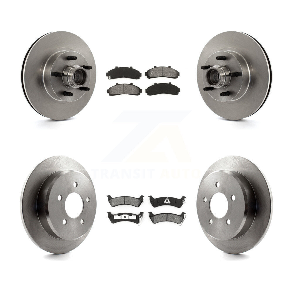 Brake Rotor Semi-Metallic Pad Front Rear Kit For Ford Explorer RWD From 01 02