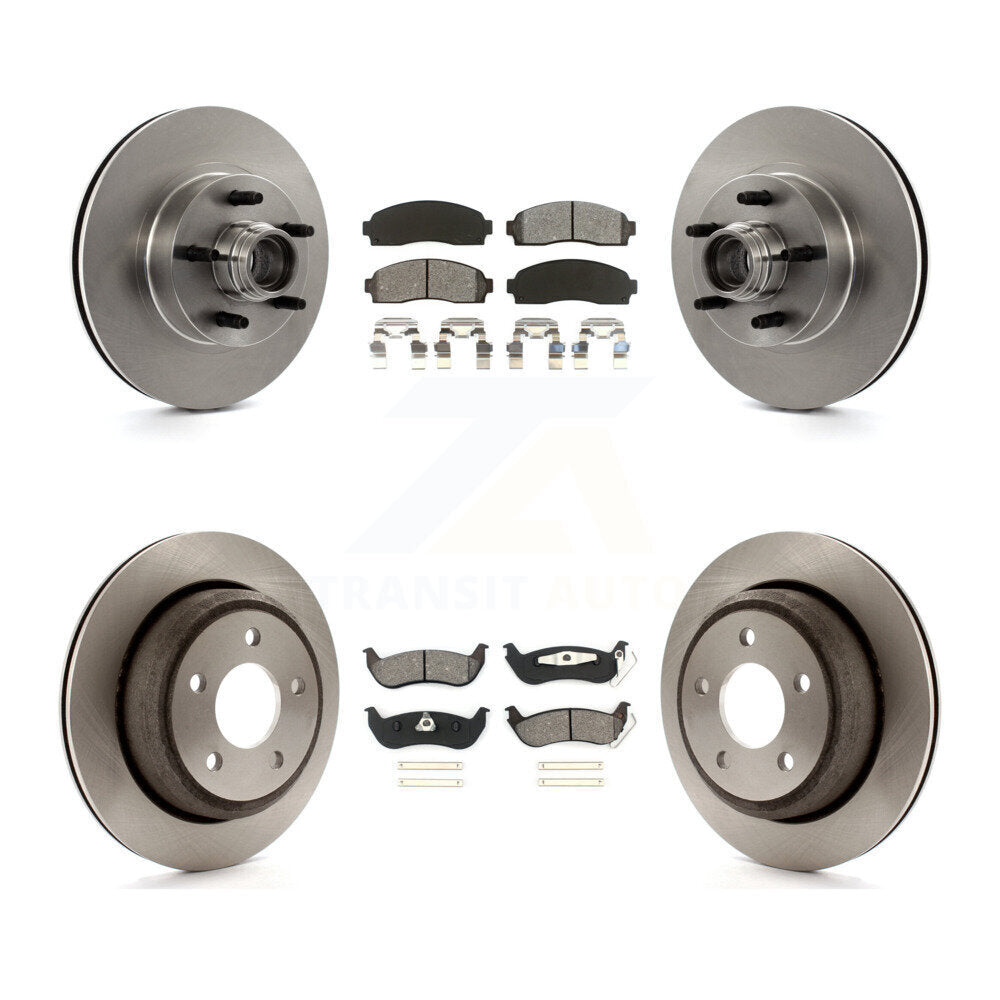 Disc Brake Rotors And Semi-Metallic Pads Front Rear Kit For Mazda B2300