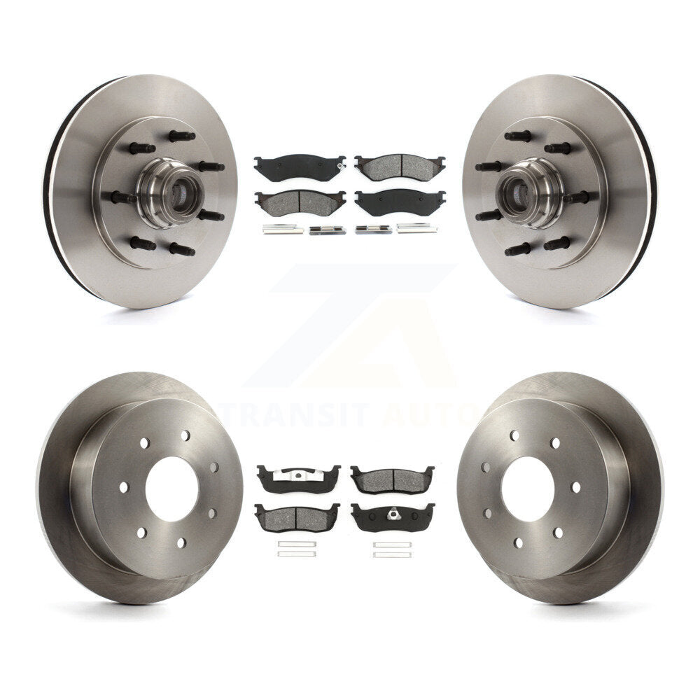Disc Brake Rotors And Semi-Metallic Pads Front Rear Kit For Ford F-150 F-250 HD