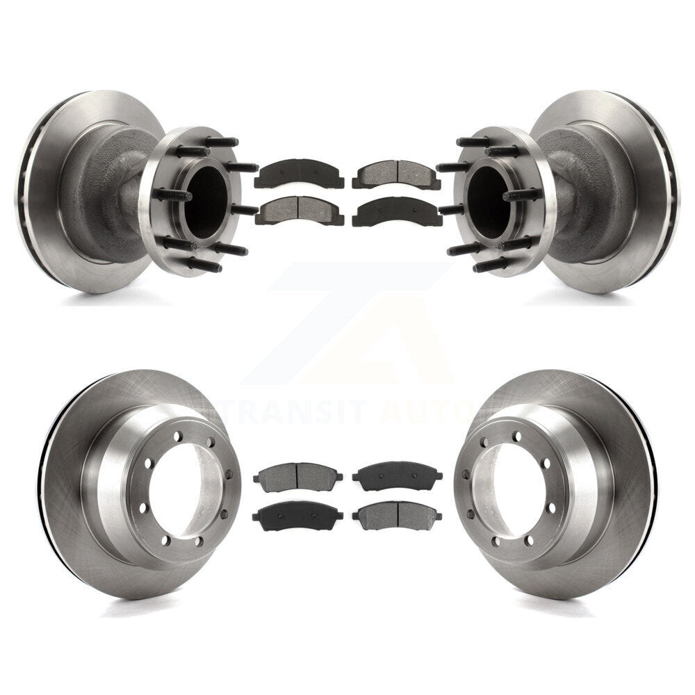 Disc Brake Rotors And Semi-Metallic Pad Front Rear Kit For Ford F-350 Super Duty