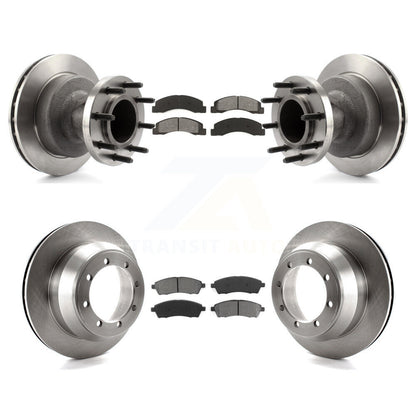 Disc Brake Rotors And Semi-Metallic Pad Front Rear Kit For Ford F-350 Super Duty