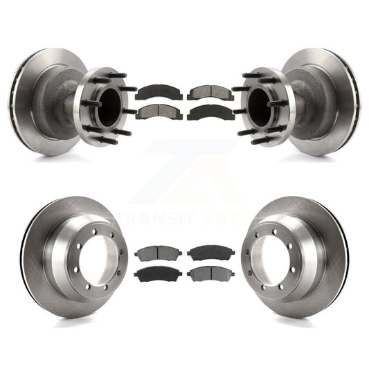 Disc Brake Rotors And Semi-Metallic Pad Front Rear Kit For Ford F-350 Super Duty