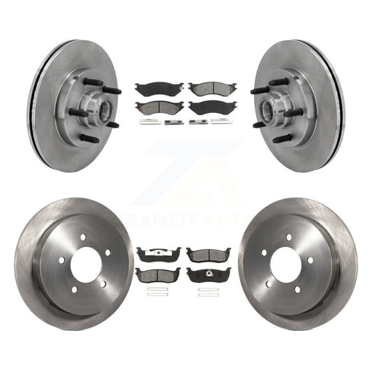 Disc Brake Rotors & Semi-Metallic Pad Front Rear Kit For Ford F-150 Heritage RWD