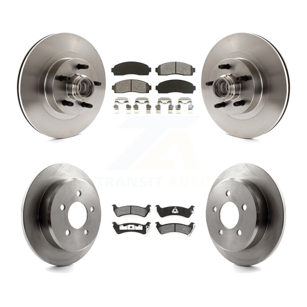 Brake Rotors & Semi-Metallic Pad Front Rear Kit For Ford Explorer Sport Trac RWD