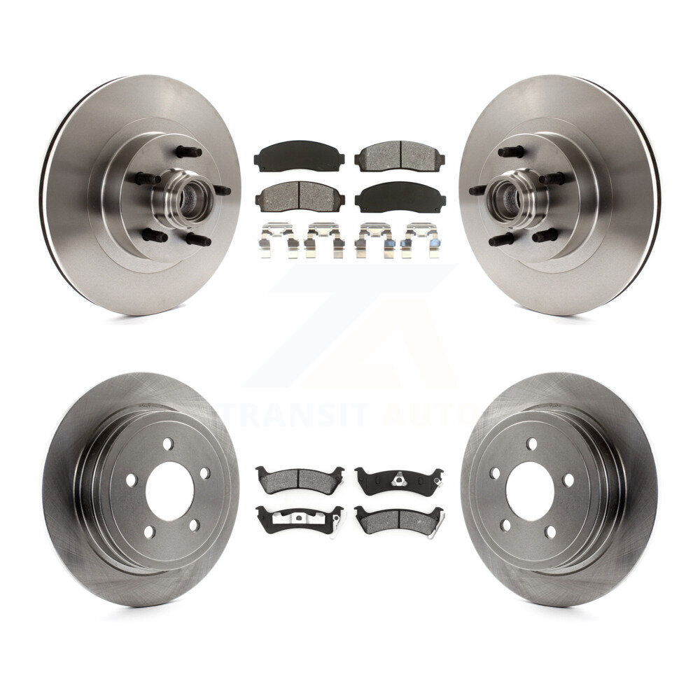 Brake Rotors & Semi-Metallic Pad Front Rear Kit For Ford Explorer Sport Trac RWD