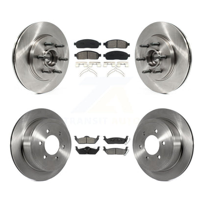 Brake Rotors Semi-Metallic Pad Front Rear Kit For Ford F-150 Lincoln Mark LT RWD