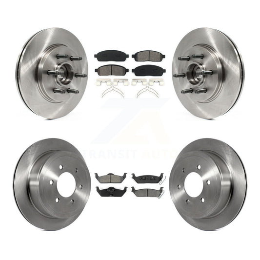 Brake Rotors Semi-Metallic Pad Front Rear Kit For Ford F-150 Lincoln Mark LT RWD