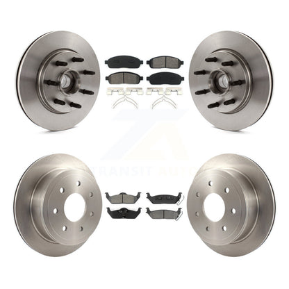 Brake Rotors Semi-Metallic Pad Front Rear Kit For Ford F-150 Lincoln Mark LT RWD