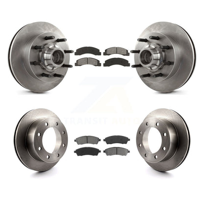Brake Rotor And Semi-Metallic Pad Front Rear Kit For Ford F-350 Super Duty F-250