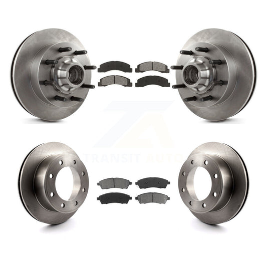 Brake Rotor And Semi-Metallic Pad Front Rear Kit For Ford F-350 Super Duty F-250