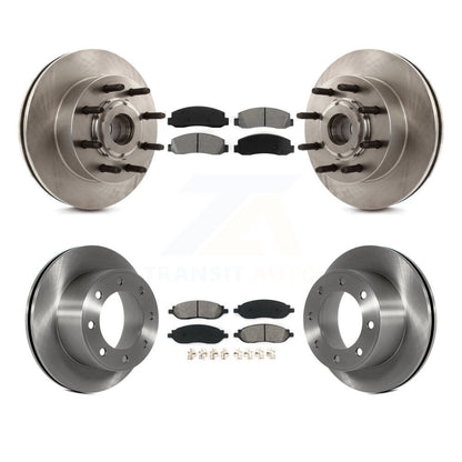 Brake Rotor Semi-Metallic Pad Front Rear Kit For Ford F-350 Super Duty F-250 RWD