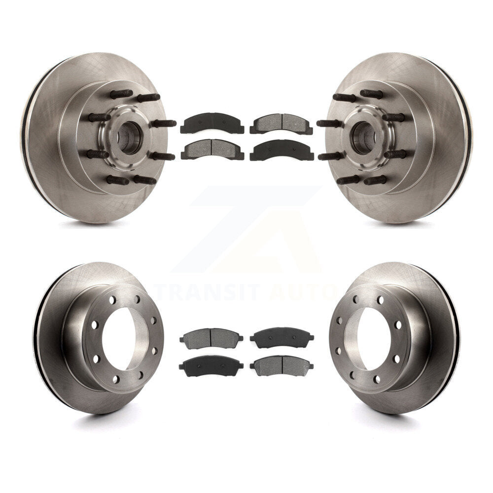 Disc Brake Rotors & Semi-Metallic Pad Front Rear Kit For 2005 Ford Excursion RWD