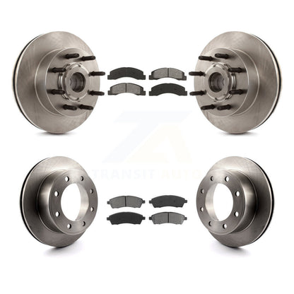 Disc Brake Rotors & Semi-Metallic Pad Front Rear Kit For 2005 Ford Excursion RWD