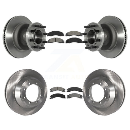 Disc Brake Rotors And Semi-Metallic Pad Front Rear Kit For Ford E-450 Super Duty