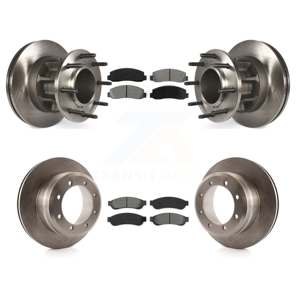 Brake Rotor Semi-Metallic Pad Front Rear Kit For 09-10 Ford F-350 Super Duty RWD