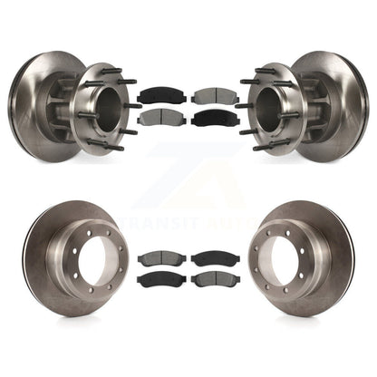 Brake Rotor Semi-Metallic Pad Front Rear Kit For 09-10 Ford F-350 Super Duty RWD