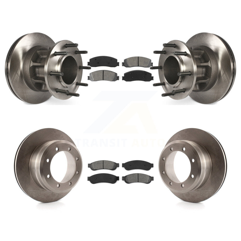 Brake Rotors Semi-Metallic Pad Front Rear Kit For 2012 Ford F-350 Super Duty RWD