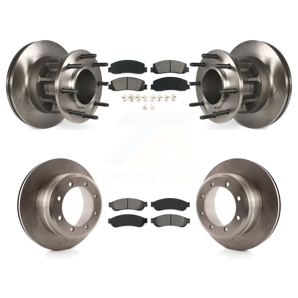 Brake Rotors Semi-Metallic Pad Front Rear Kit For 2011 Ford F-350 Super Duty RWD