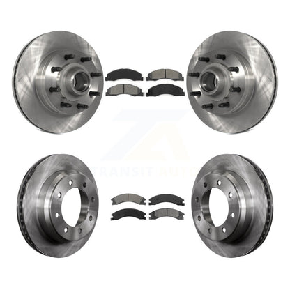 Brake Rotor And Semi-Metallic Pad Front Rear Kit For Ford E-350 Super Duty E-250