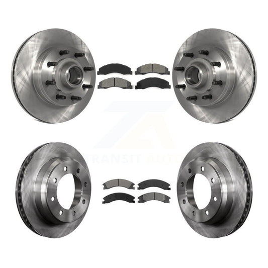 Brake Rotor And Semi-Metallic Pad Front Rear Kit For Ford E-350 Super Duty E-250