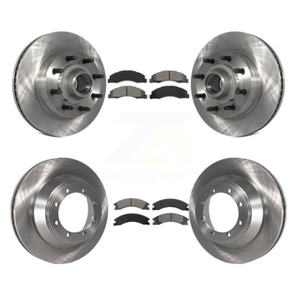 Disc Brake Rotors And Semi-Metallic Pad Front Rear Kit For Ford E-450 Super Duty