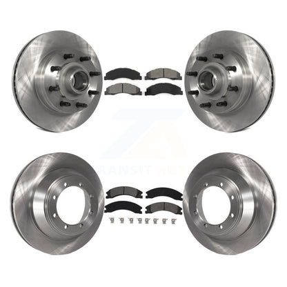 Disc Brake Rotors And Semi-Metallic Pad Front Rear Kit For Ford E-450 Super Duty