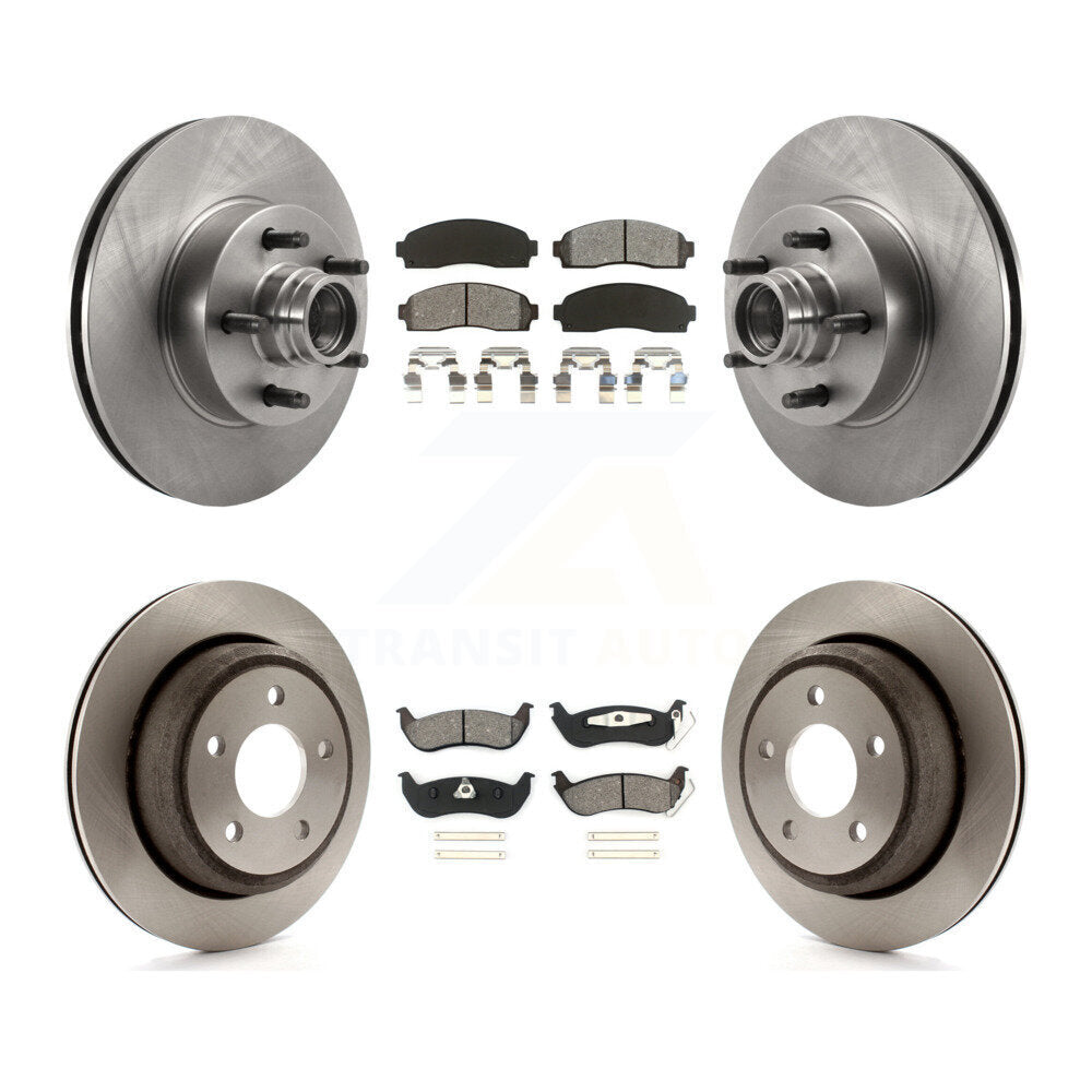 Disc Brake Rotors Semi-Metallic Pad Front Rear Kit For 2010-2011 Ford Ranger RWD