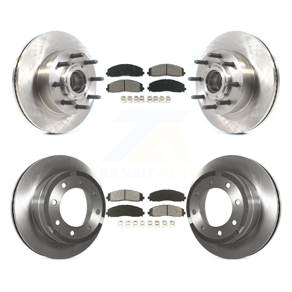 Brake Rotor And Semi-Metallic Pad Front Rear Kit For Ford F-350 Super Duty F-250