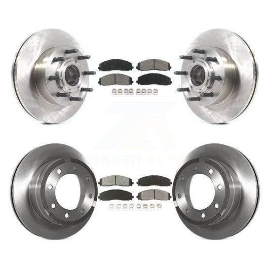 Brake Rotor And Semi-Metallic Pad Front Rear Kit For Ford F-350 Super Duty F-250