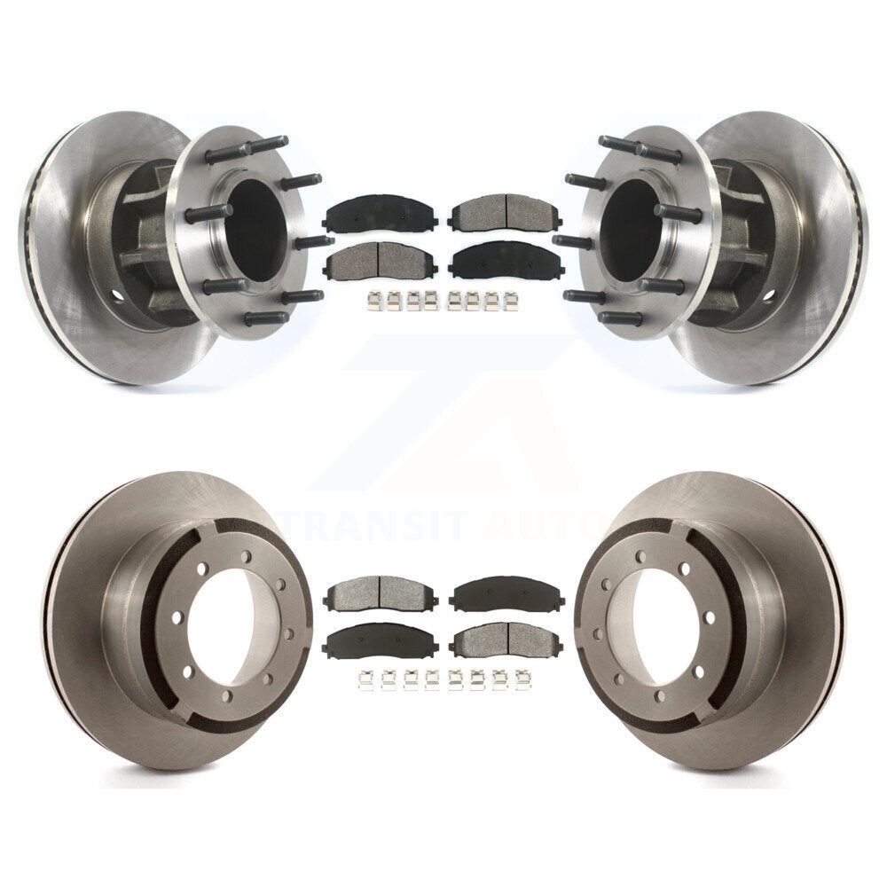Brake Rotor And Semi-Metallic Pad Front Rear Kit For Ford F-350 Super Duty F-250