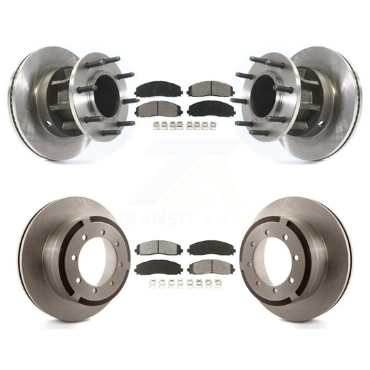Brake Rotor And Semi-Metallic Pad Front Rear Kit For Ford F-350 Super Duty F-250