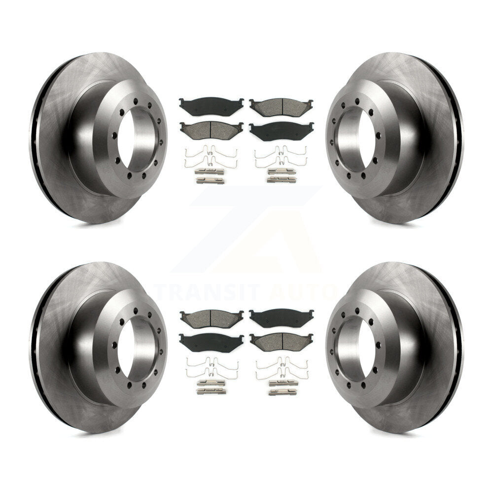 Brake Rotor And Semi-Metallic Pad Front Rear Kit For Ford F-53 Motorhome Chassis