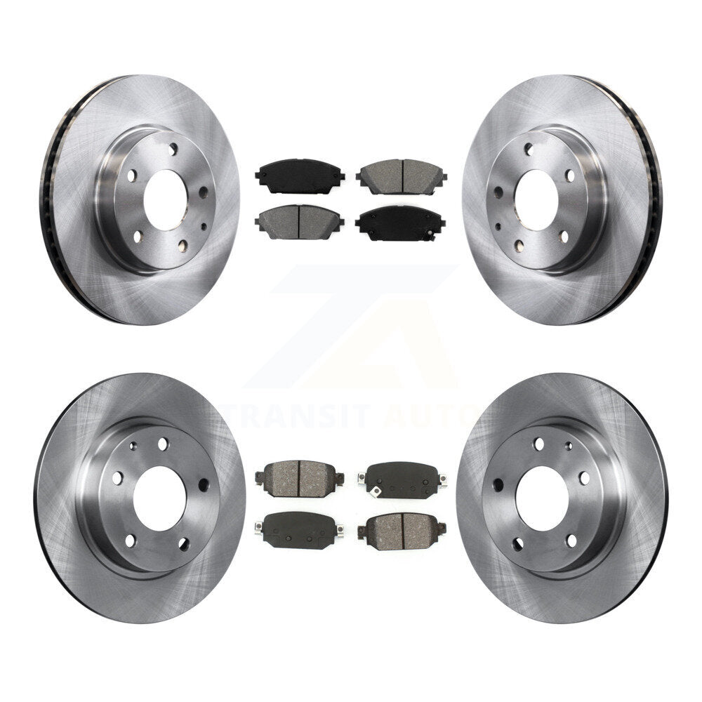 Disc Brake Rotor & Semi-Metallic Pad Front Rear Kit For 2019-2022 Mazda CX-3 FWD