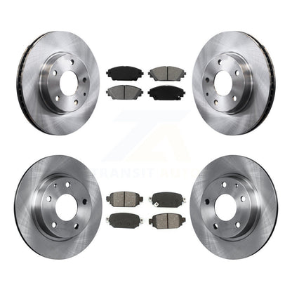 Disc Brake Rotor & Semi-Metallic Pad Front Rear Kit For 2019-2022 Mazda CX-3 FWD