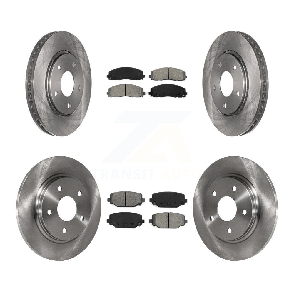 Disc Brake Rotors And Semi-Metallic Pads Front Rear Kit For Dodge Grand Caravan