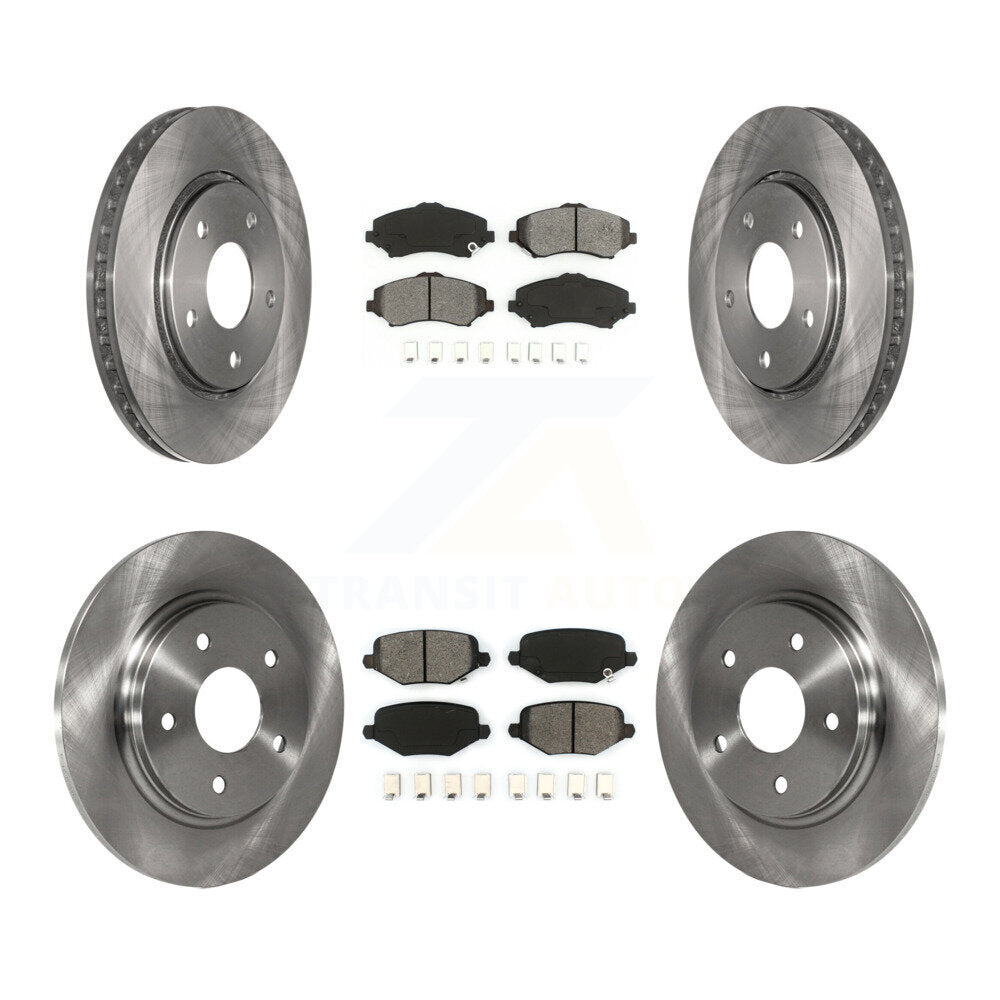 Brake Rotors Semi-Metallic Pad Front Rear Kit For Dodge Grand Caravan Chrysler &
