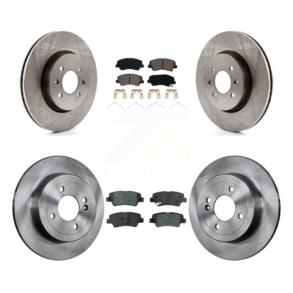 Disc Brake Rotor And Semi-Metallic Pad Front Rear Kit For Kia Rio Hyundai Accent