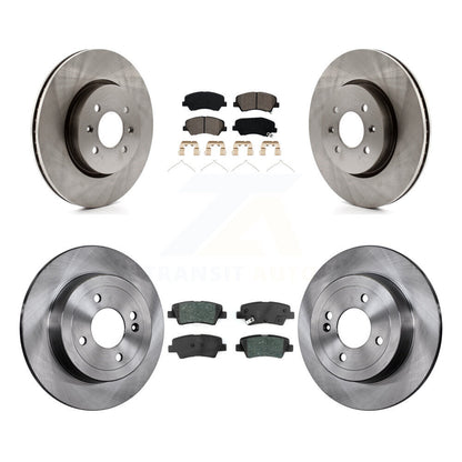 Disc Brake Rotor And Semi-Metallic Pad Front Rear Kit For Kia Rio Hyundai Accent