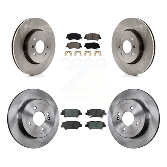 Disc Brake Rotor And Semi-Metallic Pad Front Rear Kit For Kia Rio Hyundai Accent