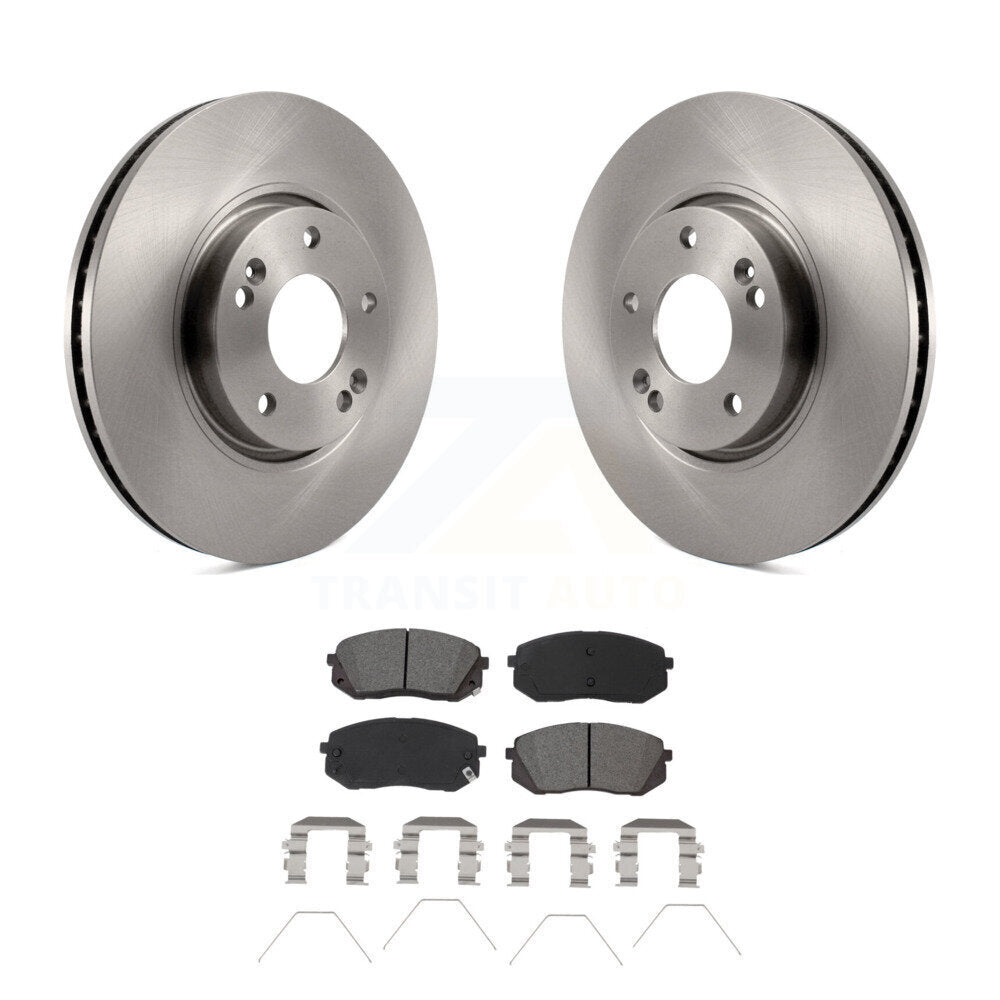 Disc Brake Rotors And Semi-Metallic Pads Front Kit For 2017-2019 Kia Soul EV