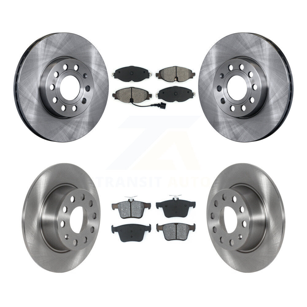 Disc Brake Rotors And Semi-Metallic Pad Front Rear Kit For Volkswagen Jetta Taos