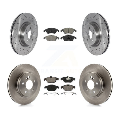 Disc Brake Rotors And Semi-Metallic Pads Front Rear Kit For Mercedes-Benz E550