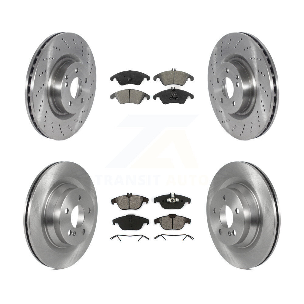 Disc Brake Rotors And Semi-Metallic Pads Front Rear Kit For Mercedes-Benz E550