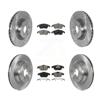 Disc Brake Rotors And Semi-Metallic Pads Front Rear Kit For Mercedes-Benz E550