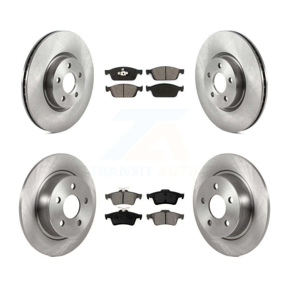 Disc Brake Rotors And Semi-Metallic Pads Front Rear Kit For Ford Transit Connect